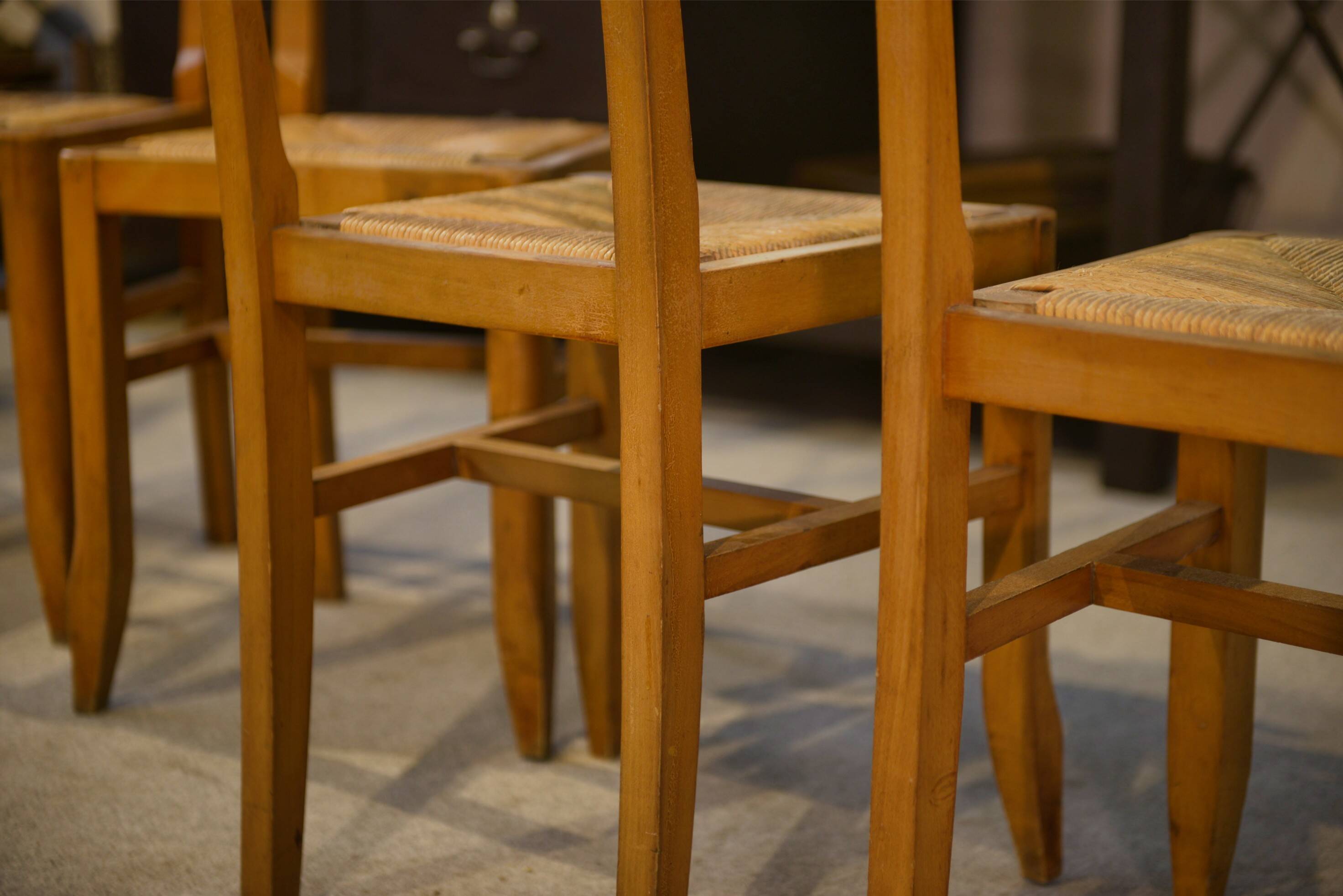 Ensemble de 6 chaises Pierre Cruège 1950’s