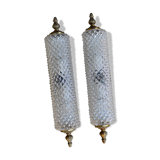 Pair applied glass and bronze