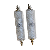 Pair applied glass and bronze