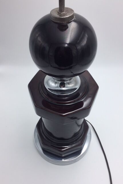 Lamp in ceramic and chrome, 80s