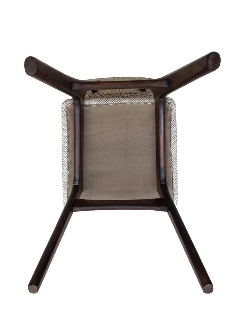 Butterfly Mid-Century dining chair in Peony cotton, Poland, 1960s
