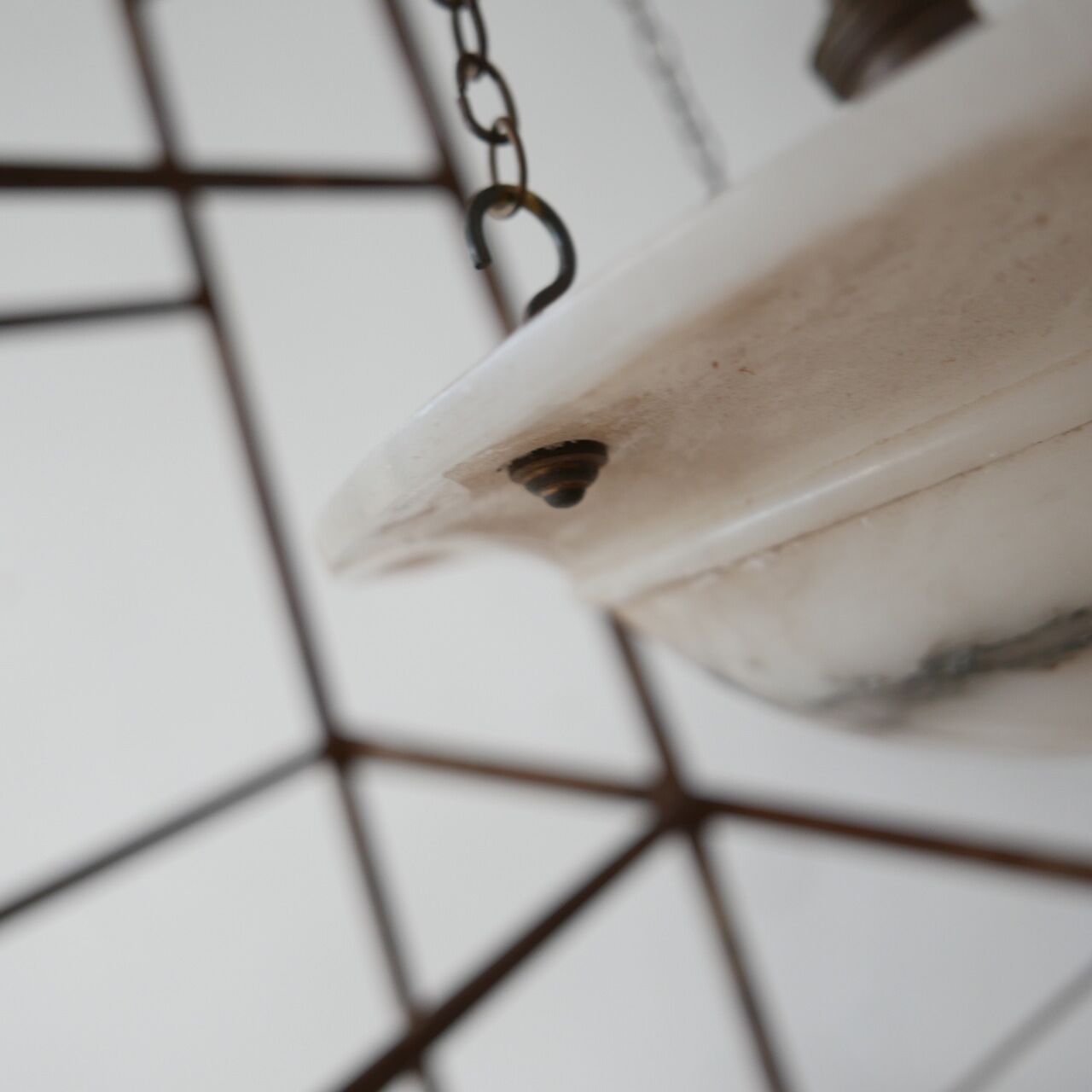 Antique French Alabaster Plafonnier Pendant Light