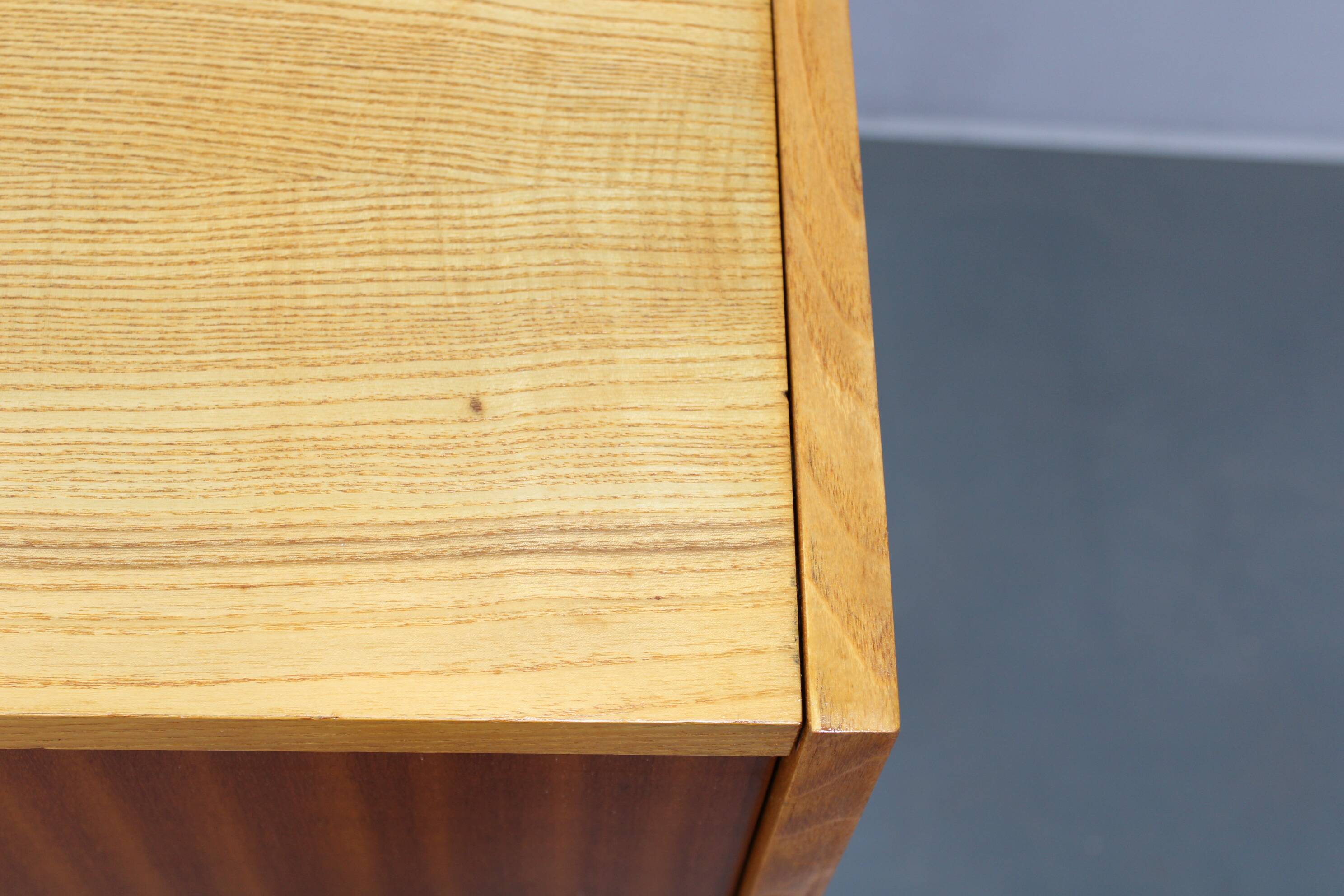 Mid-century teak and maple sideboard, Czechoslovakia, 1960s