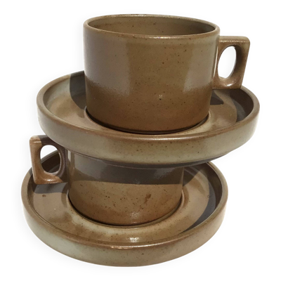 2 tasses déjeuner grès de Brenne