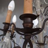 Hanging crystal chandelier and bronze 1900