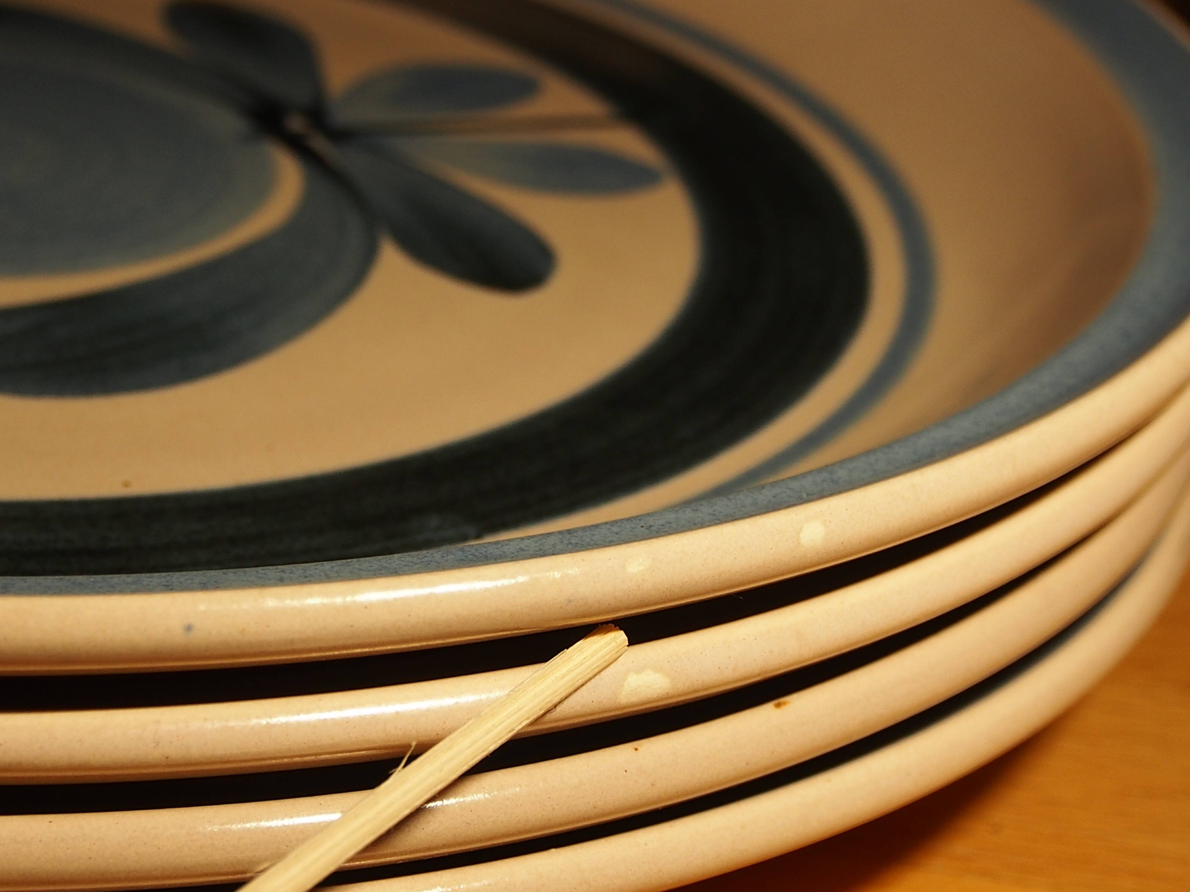 Set of 4 flat plates in Gien earthenware Angona model