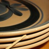 Set of 4 flat plates in Gien earthenware Angona model