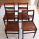 Set of 4 antique chairs waxed wood vintage bistro