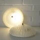Set of 2 vintage hand blown ice glass wall sconces / pair of flush mount ceiling lights