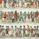 Old engraving 1898, Antique historical military costumes 1 • Lithograph, Original plate