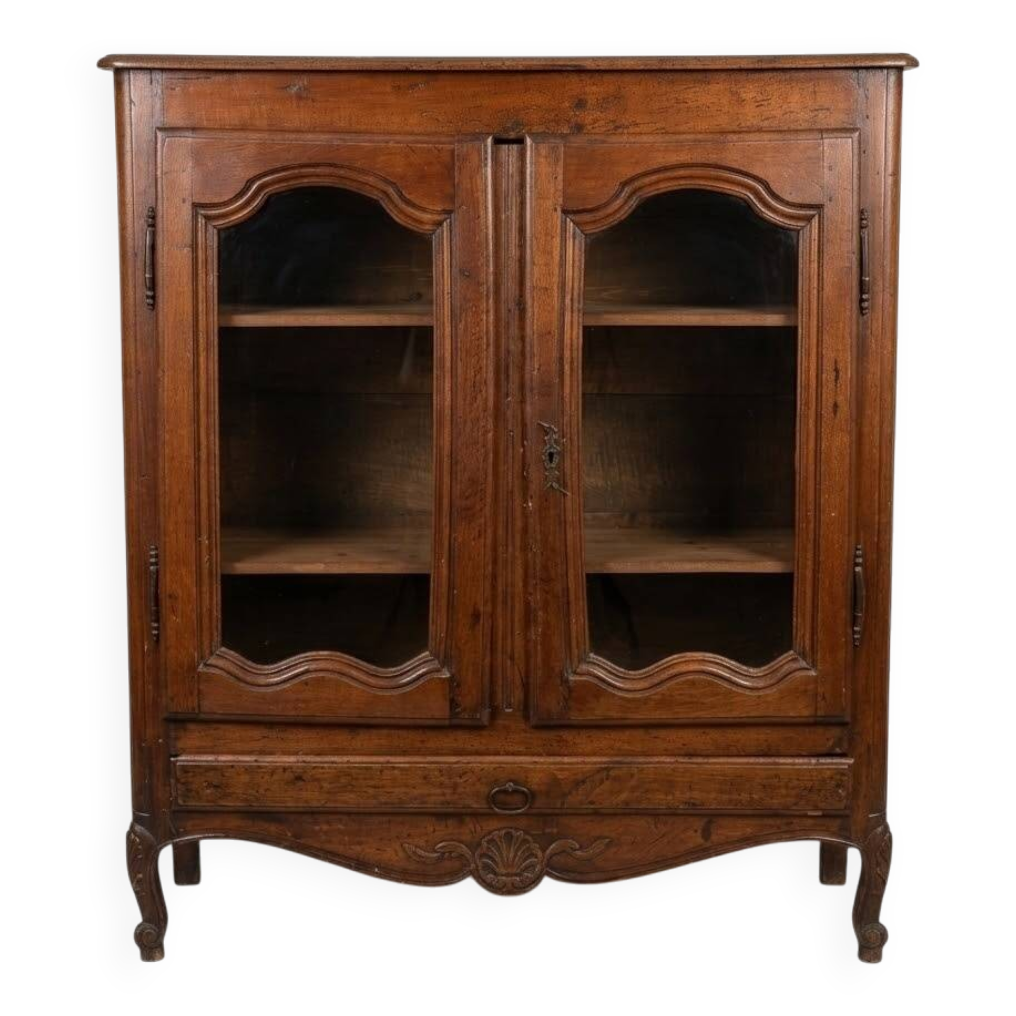 Vaisselier / Argentier Vitrine style Louis XV - meuble ancien bois massif