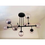 Contemporary Pink "Pulegoso" Spheres Murano Glass Sputnik Chandelier by Sim