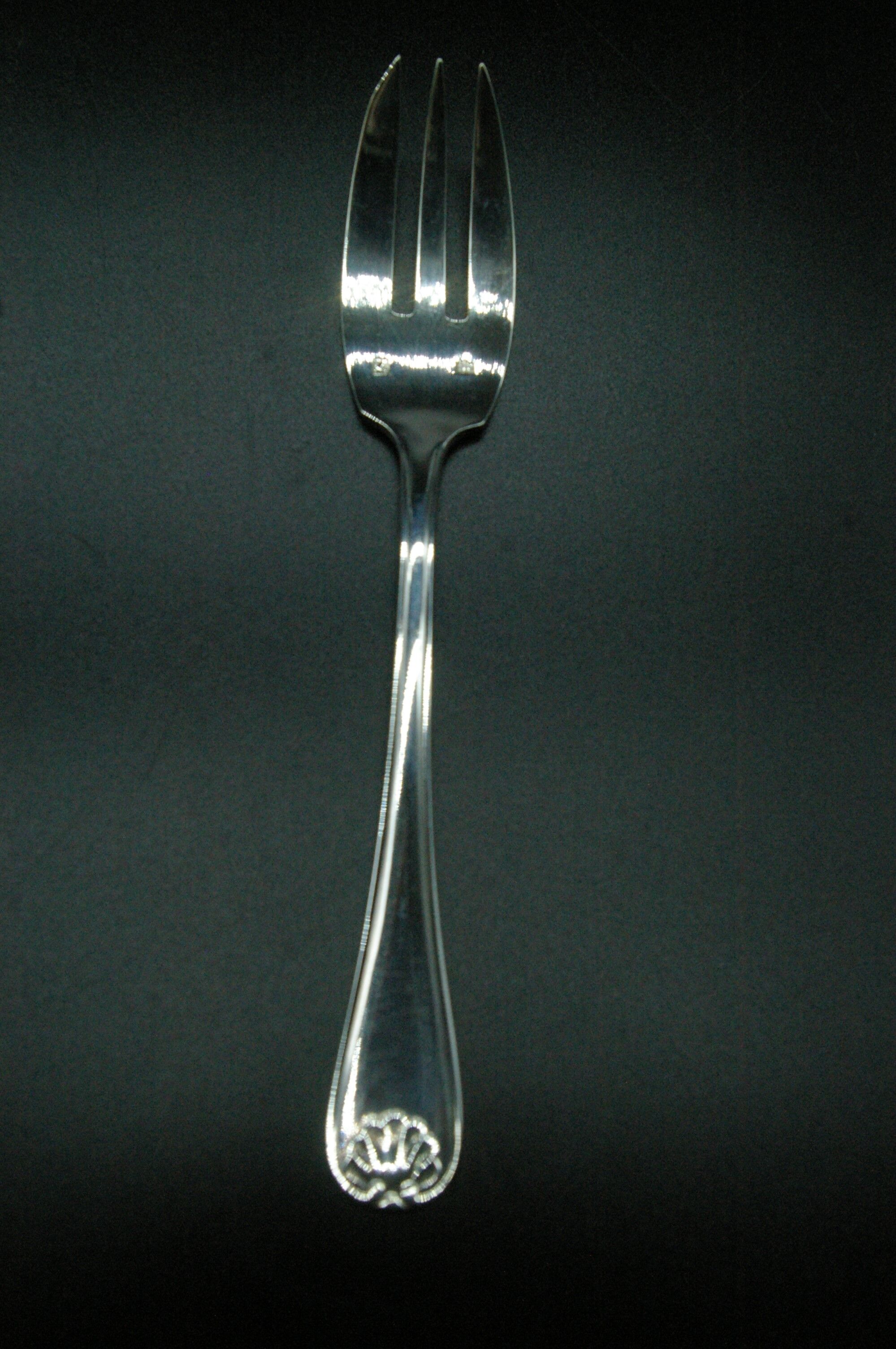 12 silver metal cake forks model louis xv style shell