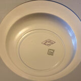 Grande assiette creuse vintage en porcelaine opale de Salins