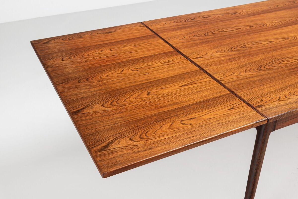 Niels Otto Moller large extendable dining table rosewood Denmark 1960