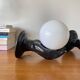 Pair of black ceramic wall lights from the 70s and 80s.