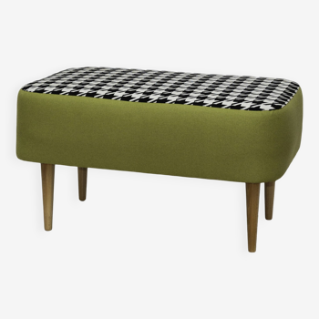 Green patterned bench