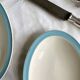 Set of 2 small serving dishes, antique Boch and Frères earthenware.