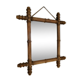 Ancien miroir en bois tourné 41x50cm