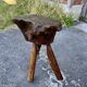 Tabouret Billot en Bois Massif – Sculpture Organique H54cm