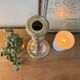 Large chiseled brass candle holder h24 cm