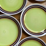 Colorful dessert plates Digoin Sarreguemines Florence