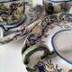 Breakfast set duo Desvres Fourmaintraux regionalist decoration