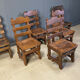 Vintage brutalist dining chairs, set of 6 - 1960s