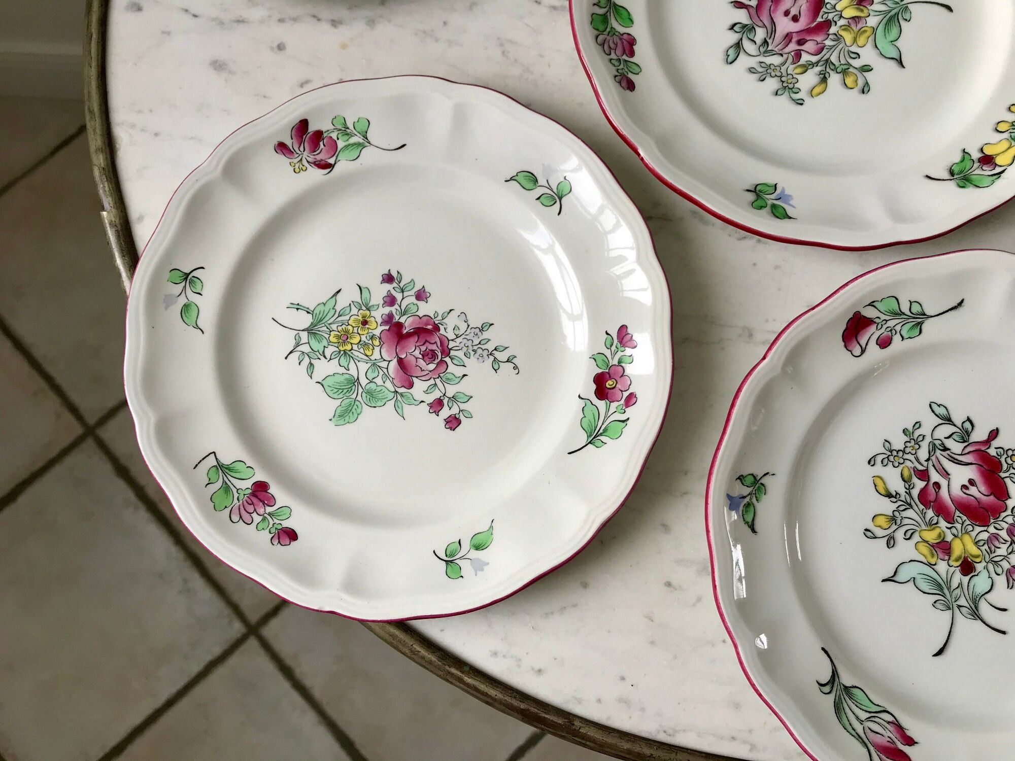 Set of 7 dessert plates Lunéville years 40 50