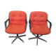 Paire de fauteuils Charles Pollock 1970 orange