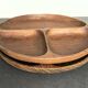 Set of 2 wooden fondue plates