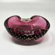 1960s mid-century pink ashtray or catchall in bullicante Murano glass by Flavio Poli