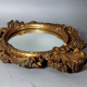 Oval mirror gilded stucco wood