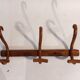 Curved wooden coat rack 3 walnut hooks Jacob & joseph Kohn 1900/1920.