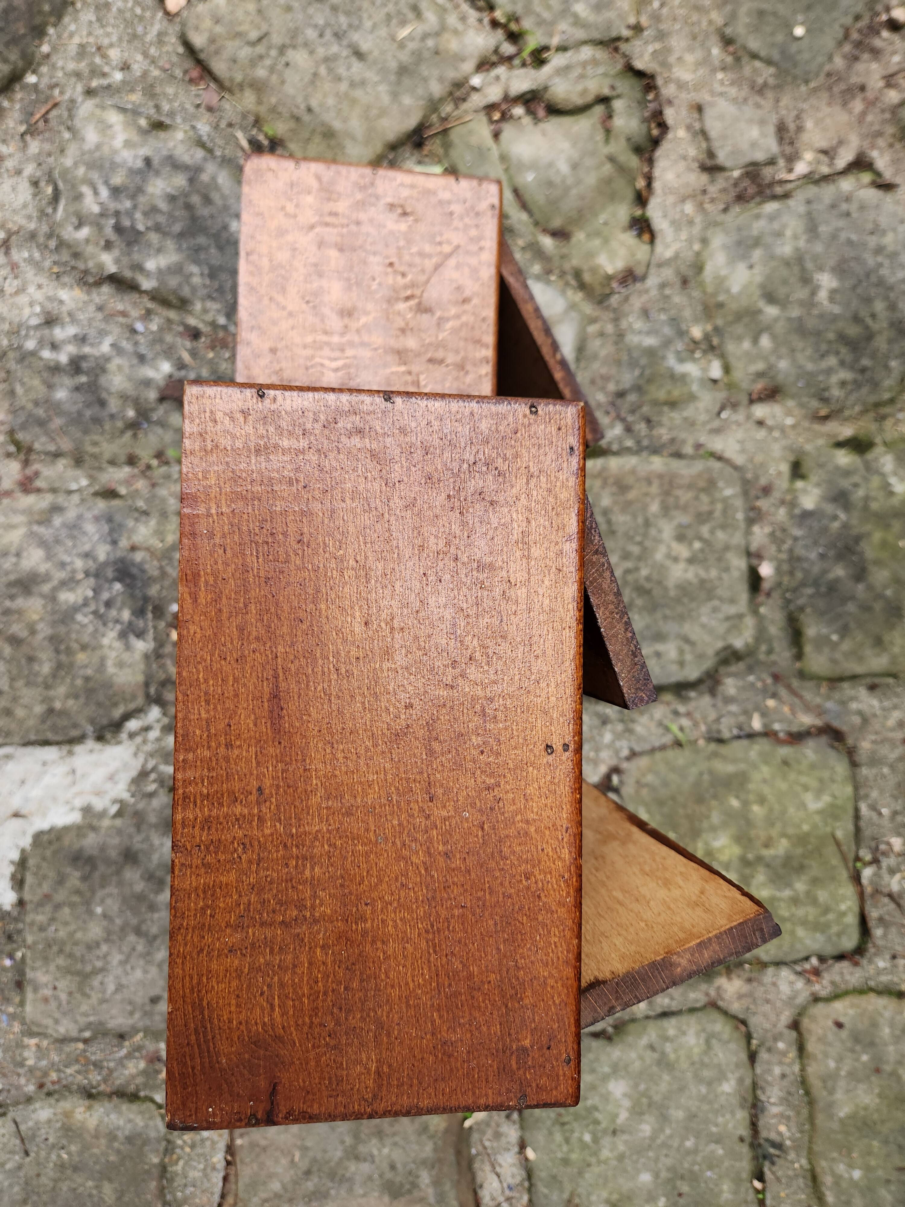 Vintage wooden doll wardrobe Art Deco