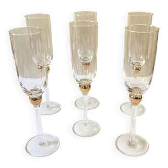 Glass champagne flutes