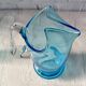 Orangeade set, pitcher and 7 vintage turquoise glasses