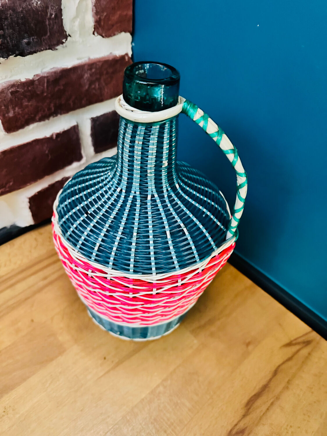 Demijohn scoubidou vintage
