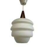 Suspension vintage Louis Kalff avec accent en bois