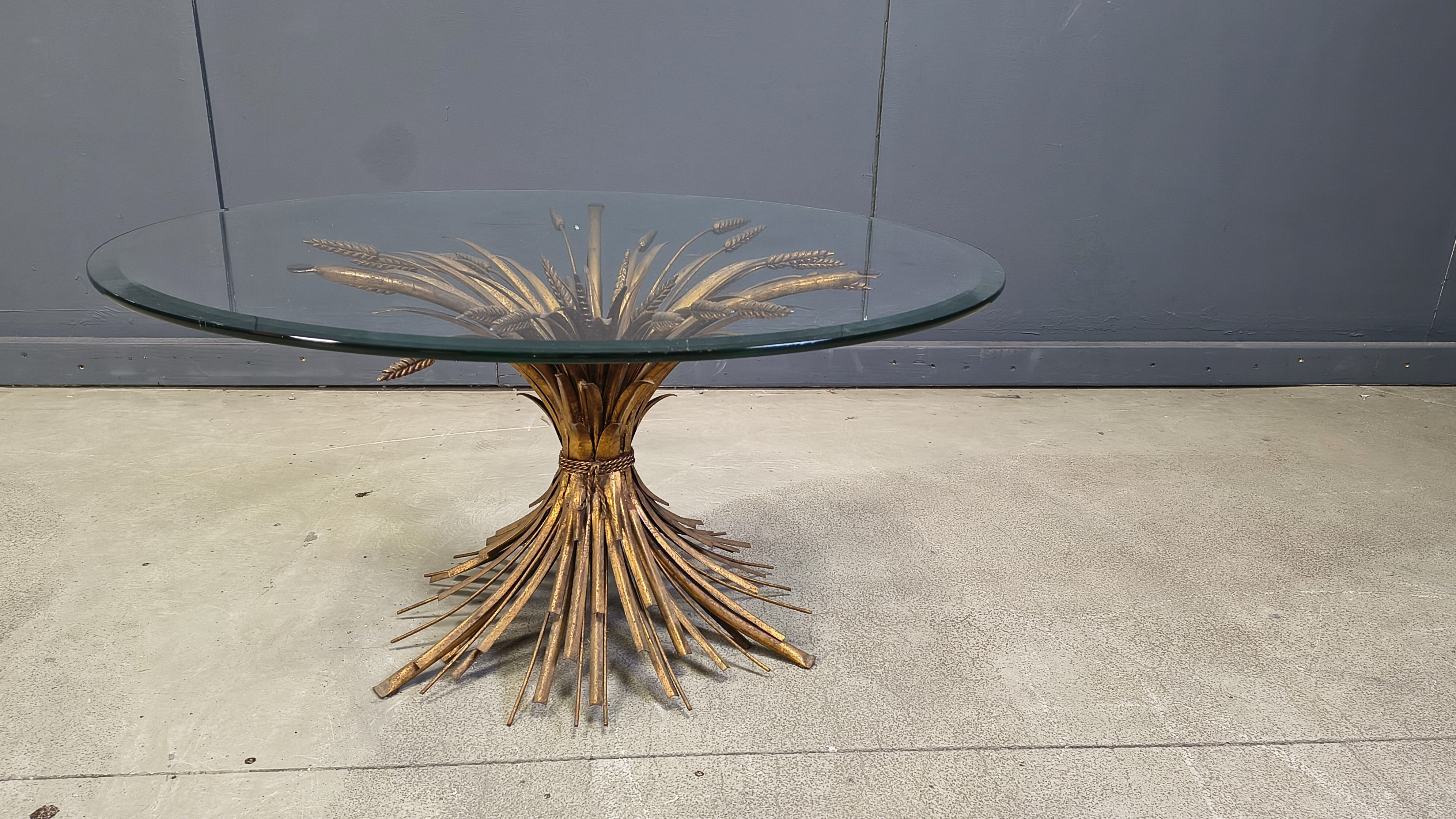 Vintage sheaf of wheat Coco Chanel coffee table, 1960s