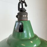 Industrial British Green Enamel Factory Pendant Lamp from Maxlume, 1960s