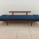 Vintage Norwegian Daybed sofa in teak and petrol blue fabric by Ingmar Relling for