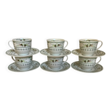 Six Royal Doulton Provencal cups and saucers