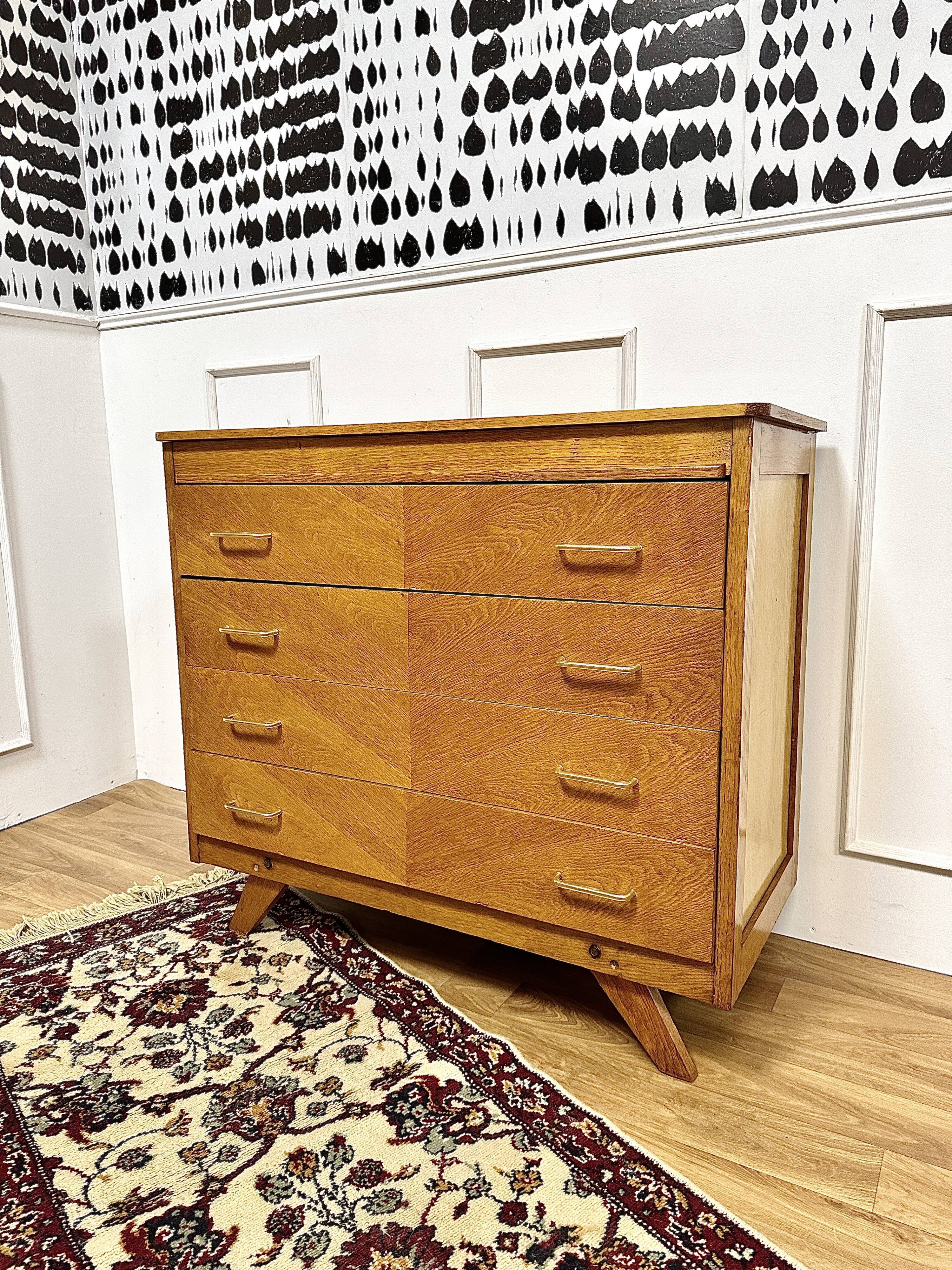 Vintage chest of drawers compass feet