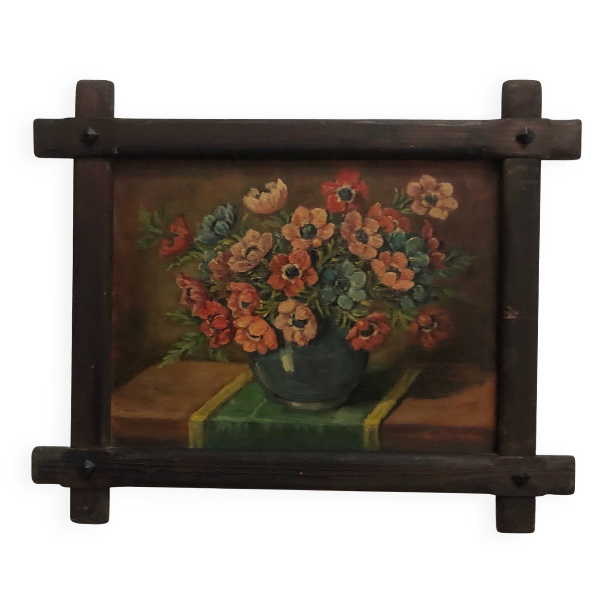 Oil on panel, bouquet