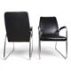 Set of 2 tubular steel Bauhaus Streamline leather armchairs, 1930.