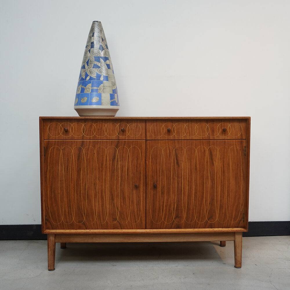Mahogany Indian laurel wood sideboard by Gordon Russel, 1953