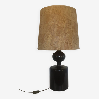 Spectacular lacquered turned wood lamp 1970