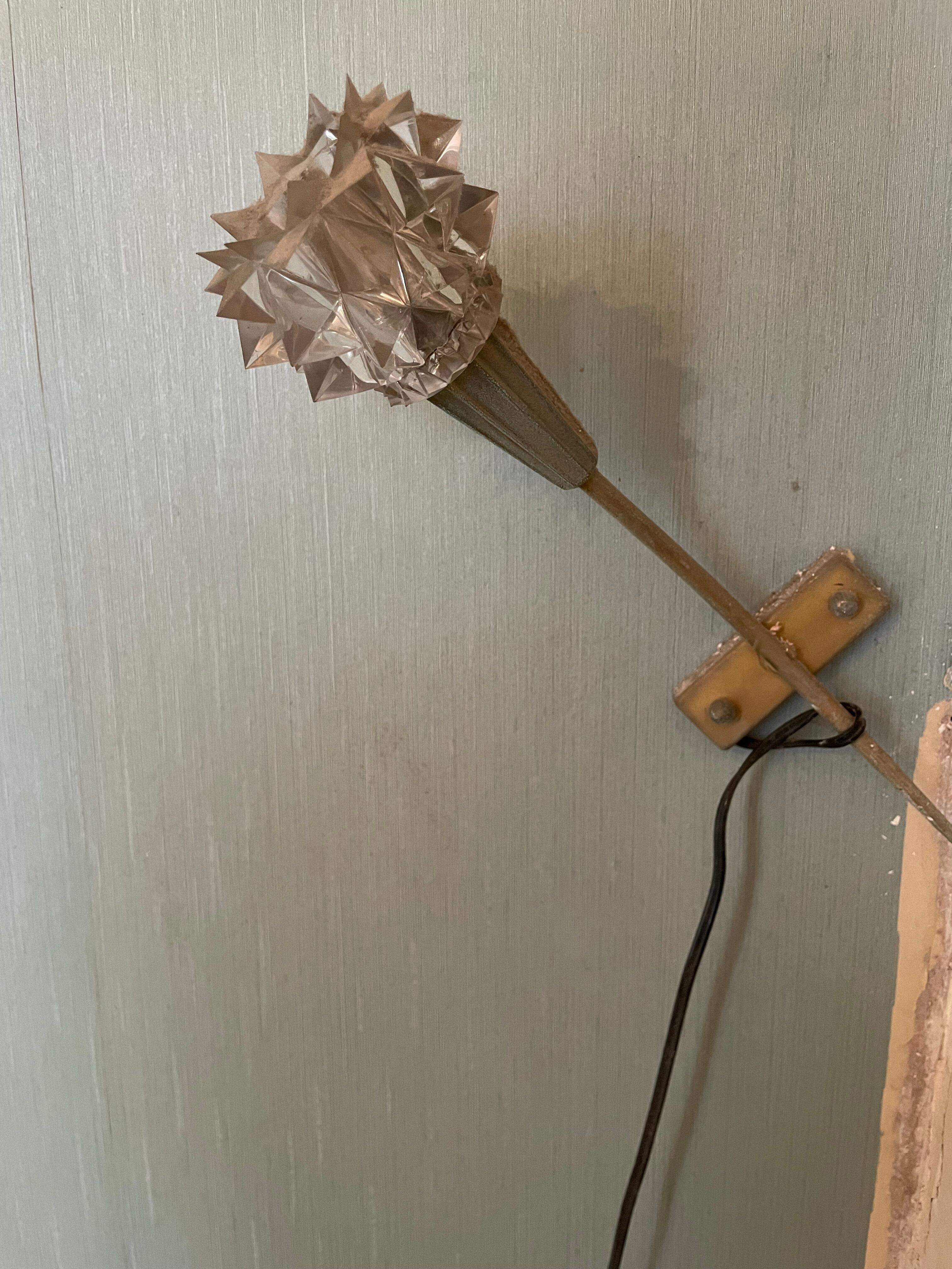 Set of 2 wall lamps type "glass" with switch on the cable via wall sockets