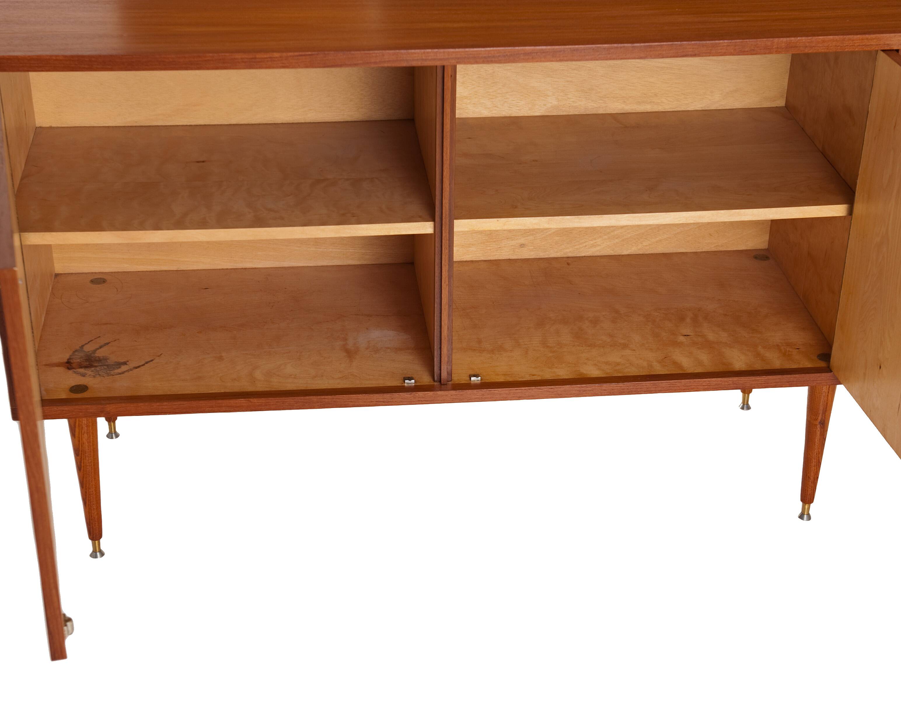 Teak sideboard with 4 drawers and 2 doors, 1960s